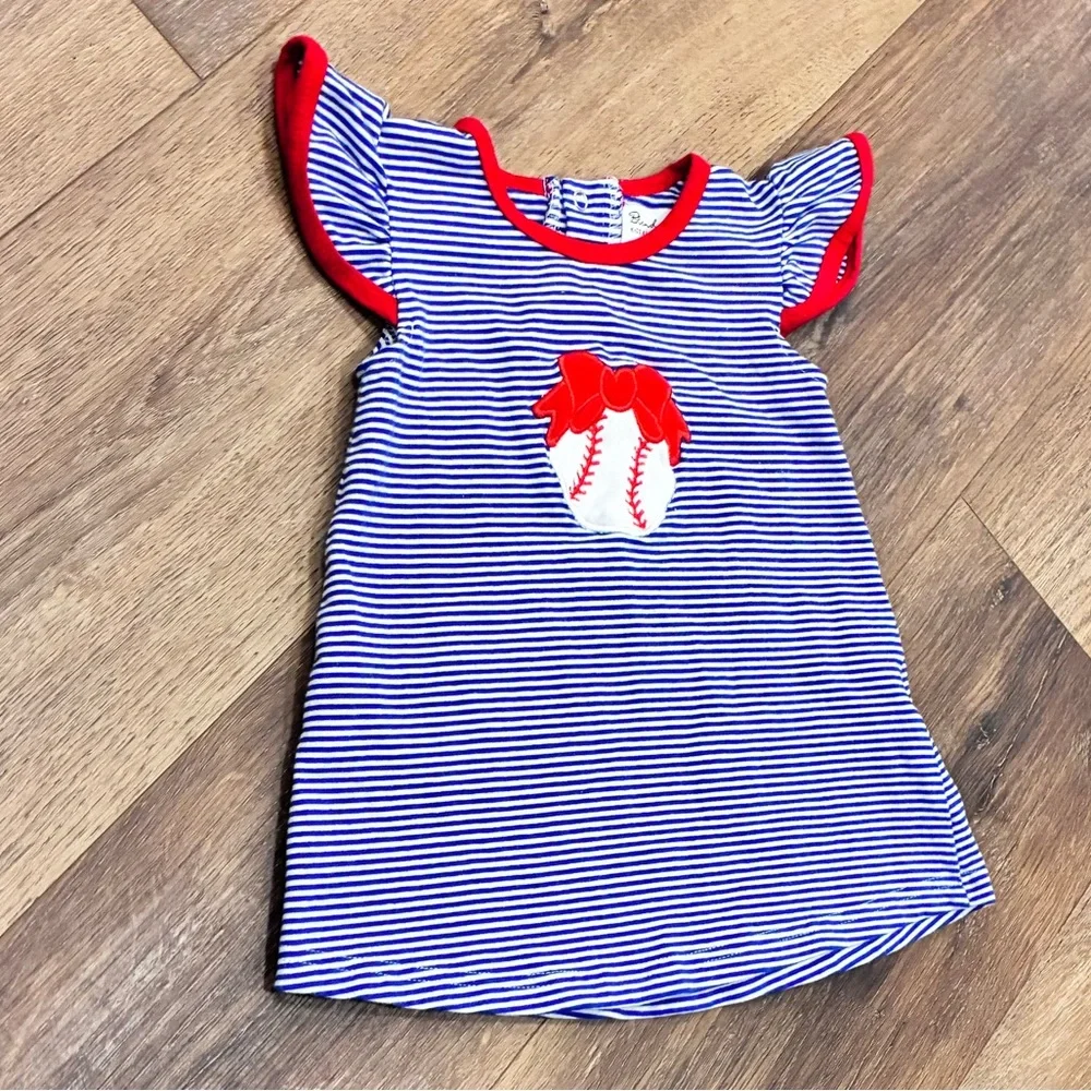 Blended Spirit Blue & White Baseball Dress Sports Summer Outfit 6m - Picture 2 of 12